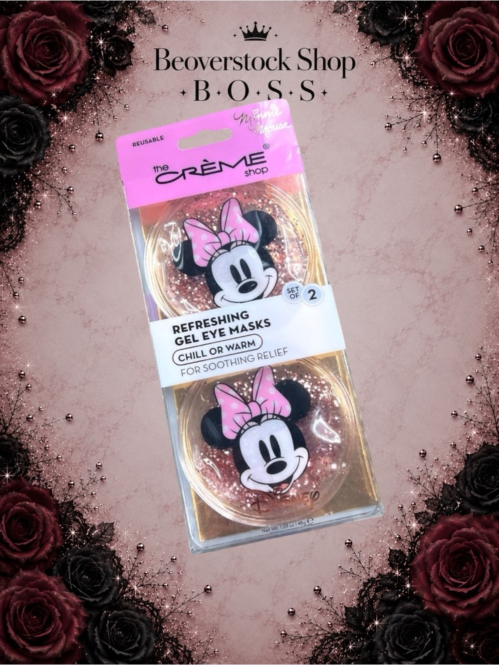 New The Crème Shop Disney Minnie Mouse Refreshing Gel Eye Masks Set of 2 Beauty